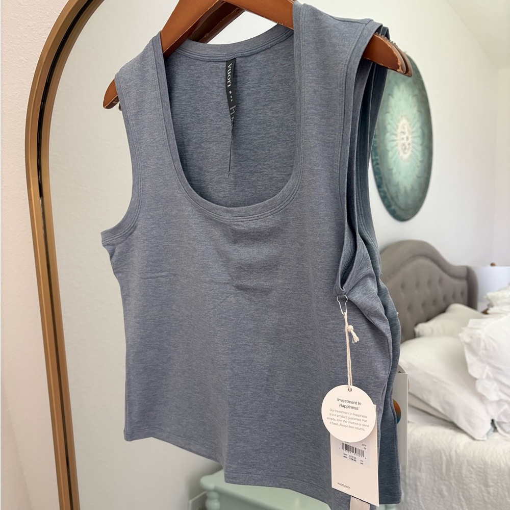 Vuori Slate Blue Scoop Neck Tank Top
